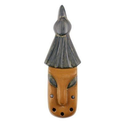 The Hut,'Hand Carved African Ofram Wood Mask'