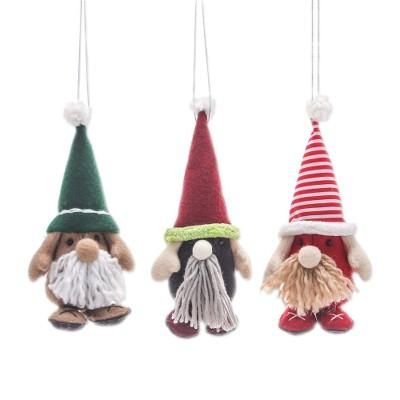 Christmas Gnomes,'Set of Three Holiday-Themed Felt Gnome Ornaments'