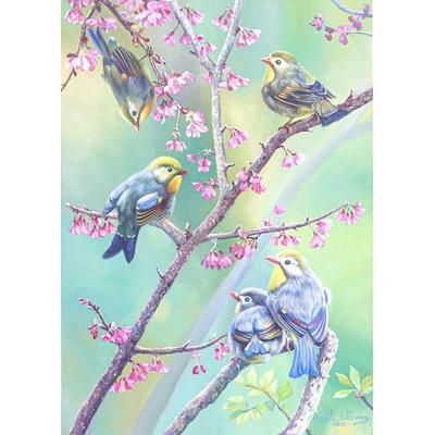 Meeting,'Signed Acrylic Painting on Canvas'