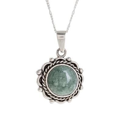 Sunrise in Antigua,'Natural Jade Pendant Necklace from Guatemala'