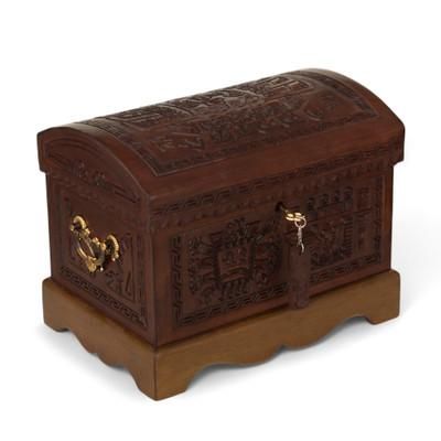 'Inca Domain' - Colonial Tooled Leather Jewelry Box