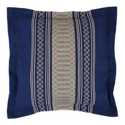 Royal Blue Temptation,'Handwoven Cotton Cushion Cover in Royal Blue from Mexico'