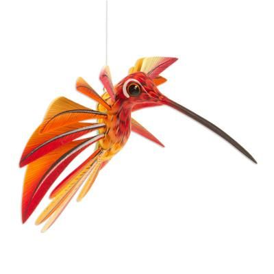 Multi Color Hummingbird Alebrije Sculpture Crafted by Hand 'Colorful Hummingbird'