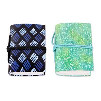 'Paper Mini-Journals with Screen-Printed Patterns (Set of 2)'