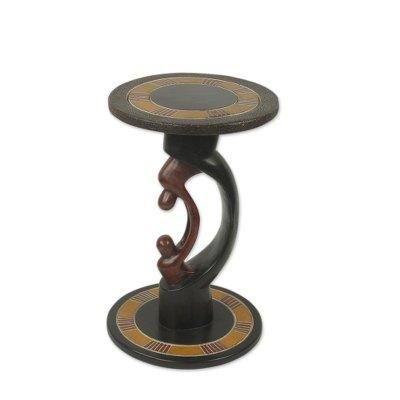 Wood accent table, 'Parent and Child'