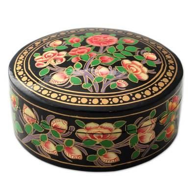 Papier mache box, 'Rose Grandeur'
