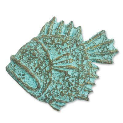Recycled paper wall sculpture, 'Fierce Piranha'