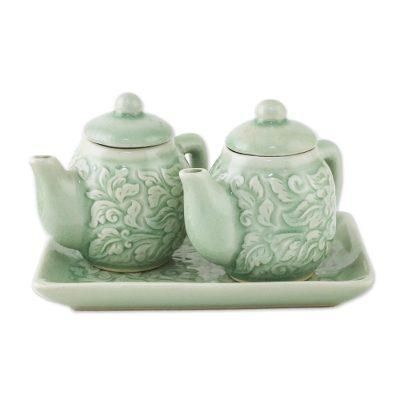 'Inseparable' - Thai Celadon Ceramic Condiment Set