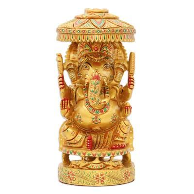'Hand-Painted Traditional Ganesha Sculpture Crafted in India'