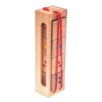 Domino Cubes,'Raintree Wood Dice Brain Teaser Puzzle from Thailand'