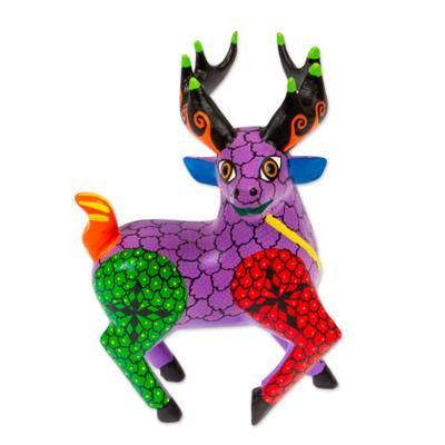 Bold Deer,'Hand Painted Deer Alebrije Sculpture'