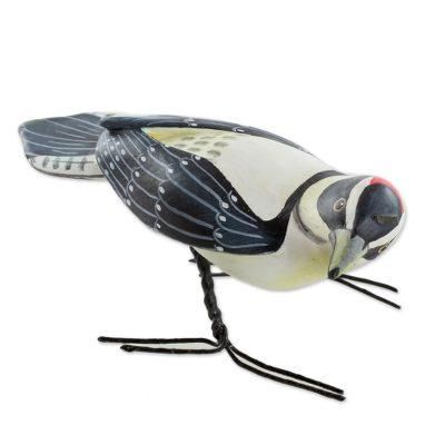 Lesser Spotted Woodpecker,'Hand Sculpted Ceramic Lesser Spotted Woodpecker Figurine'