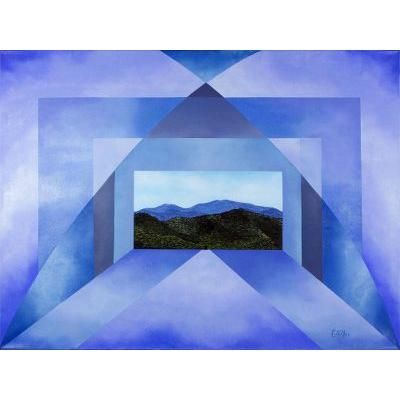 Blue Mountain,'Mountain Landscape Oil and Acrylic Painting from Costa Rica'