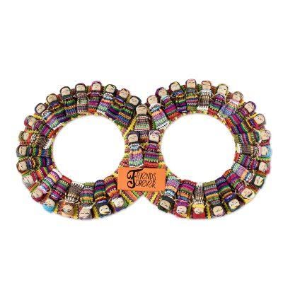Friends Forever,'Handmade Guatemalan Worry Doll Double Wreath'