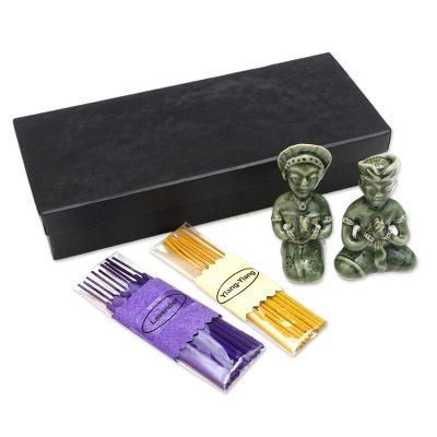Aromatherapy Night,'Artisan Crafted Ceramic Incense Set'
