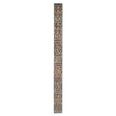 'Ghanaian Dogon Board-Like Mahogany Wall Relief Panel'