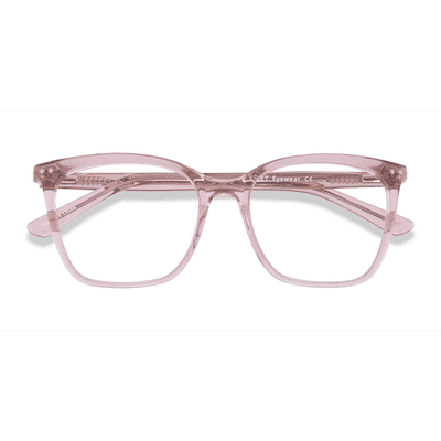 Female s square Clear Pink Acetate,Eco Friendly Prescription eyeglasses - Eyebuydirect s Meliora