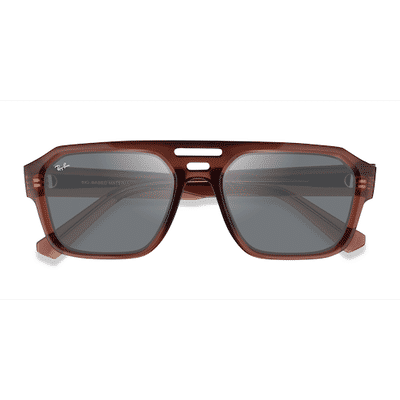 Unisex s aviator Transparent Brown Eco Friendly,Plastic Prescription sunglasses - Eyebuydirect s Ray-Ban RB4397 Corrigan