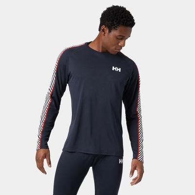 Helly Hansen Men's Lifa Active Stripe Crew Baselayer Top Navy XL