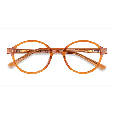 Unisex s round Clear Brown Plastic Prescription eyeglasses - Eyebuydirect s Jabberwocky