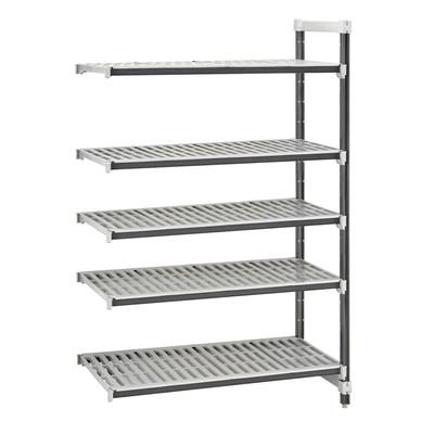Cambro EXA217272V5480 72" NSF 5-Tier Polymer Shelf Kit - Camshelving Elements XTRA, 21"W, 72"H, Gray