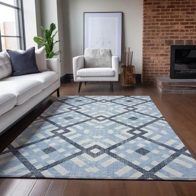 Machine Washable Indoor/ Outdoor Chantille Contemporary Trellis Rug