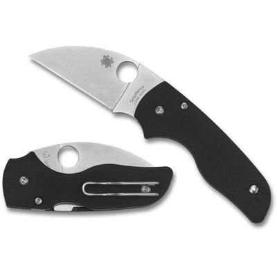 Spyderco Lil' Native Wharncliffe Folding Knife 2.44in CPM S30V Satin Plain Blade Black G-10 Handle C230GPWC