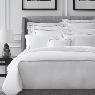 SFERRA Grande Hotel Bedding - White with Blue Embroidery, White with Blue Embroidery Sham, Continental White with Blue Embroidery Sham - Frontgate