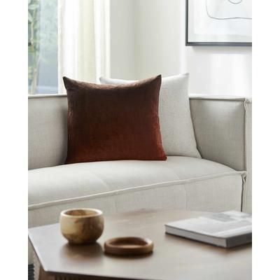 Sachi 18" Square Modern Dark Brown/Rust Throw Pillow - Boutique Rugs