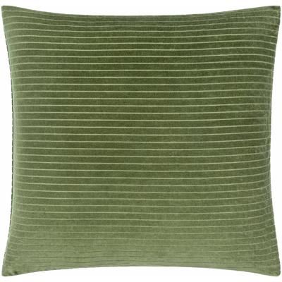 Rawya 20" Square Modern Cotton Olive Throw Pillow - Boutique Rugs