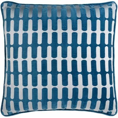 Lynna 20" Square Modern Cotton Teal Throw Pillow - Boutique Rugs