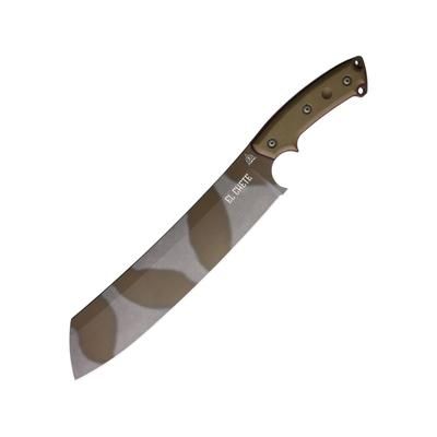 TOPS Knives El Chete Midnight Bronze Camo Knife 17.5in Overall 12in 1095HC Steel Blade Green Canvas Micarta Handle Midnight Bronze Finish Blade Black