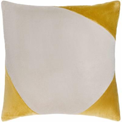 Maija 20" Square Modern Cotton Mustard/Peach Throw Pillow - Boutique Rugs