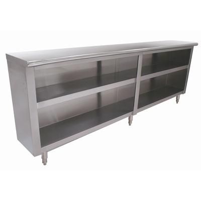 Advance Tabco DC-1510 120" Dish Cabinet w/ Open Base & Midshelf, 15"D, Stainless Steel