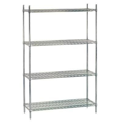 Advance Tabco ECC-1448 48" NSF 4-Tier Chrome Wire Shelf Kit - 14"W, 74"H, Chrome Finish, 48" x 14" x 74", Silver