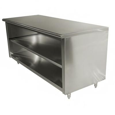 Advance Tabco EEB-SS-245M-X 60" Dish Cabinet w/ Open Base & Midshelf, 24"D, Stainless Steel