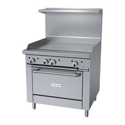 Garland G36-G36R NG 36" Commercial Gas Range w/ Full Griddle & Standard Oven, Natural Gas, Griddle Top, Snap Action Oven, Stainless Steel, Gas Type: NG