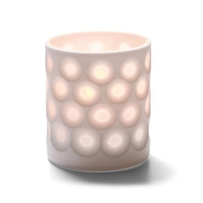 Hollowick 6207D Boutique Votive Holder for HD8, HD12, & HD15 - 3 1/8" x 2 7/8", White Dots
