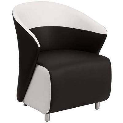 Flash Furniture ZB-7-GG Reception Arm Chair - Black LeatherSoft Upholstery, Stainless Legs