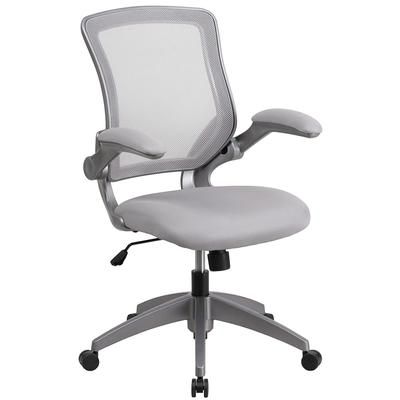 Flash Furniture BL-ZP-8805-GY-GG Swivel Office Chair w/ Mid Back - Gray Mesh Back & Seat