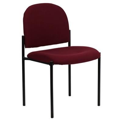 Flash Furniture BT-515-1-BY-GG Stacking Reception Side Chair - Burgundy Fabric Upholstery, Black Steel Frame, Purple