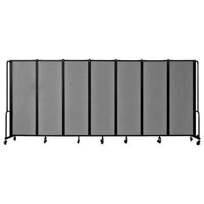 National Public Seating RDB6-7PT02 164"L Portable Room Divider w/ 7 Gray PET Panels - 6ft High