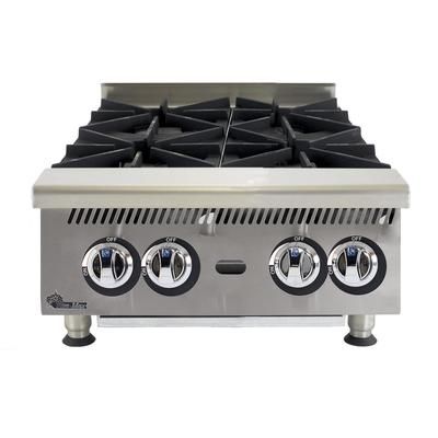 Star 804HA NG 24" Gas Hotplate w/ 4 Burners & Manual Controls, Convertible, 4 Cast Iron Burners, 120,000 BTU, Stainless Steel, Gas Type: LP
