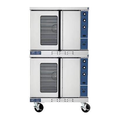 Duke 613-E4XX 240/3 Double Full Size Electric Commercial Convection Oven - 10.0 kW, 240v/3ph, 8" Legs, Stainless Steel