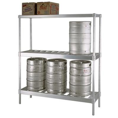 New Age NS475 3 Level Keg Rack w/ 3 Keg Capacity, 72" x 18" x 76", Silver
