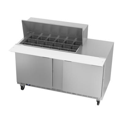 Beverage-Air SPE60HC-18M 60" Hydrocarbon Series Mega Top Sandwich/Salad Prep Table w/ Refrigerated Base, 115v, Stainless Steel