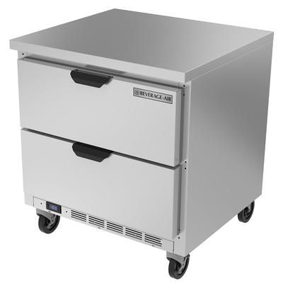 Beverage-Air WTFD32AHC-2-FLT 32"W Worktop Freezer w/ 1 Section & 1 Drawers, 115v, 115 V, Silver