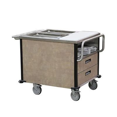 Lakeside 6755 BLK SuzyQ Hot Food Cart w/ 2 Full-Size Hot Wells - Black, 208v/1ph