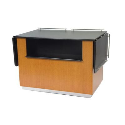 Lakeside 6855 WAL 99" Breakout Mobile Serving Counter w/ Shelves & Laminate Top, Walnut, Brown