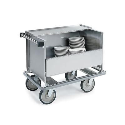 Lakeside 705 21" Mobile Dish Caddy w/ 1 Shelf, Stainless, Silver